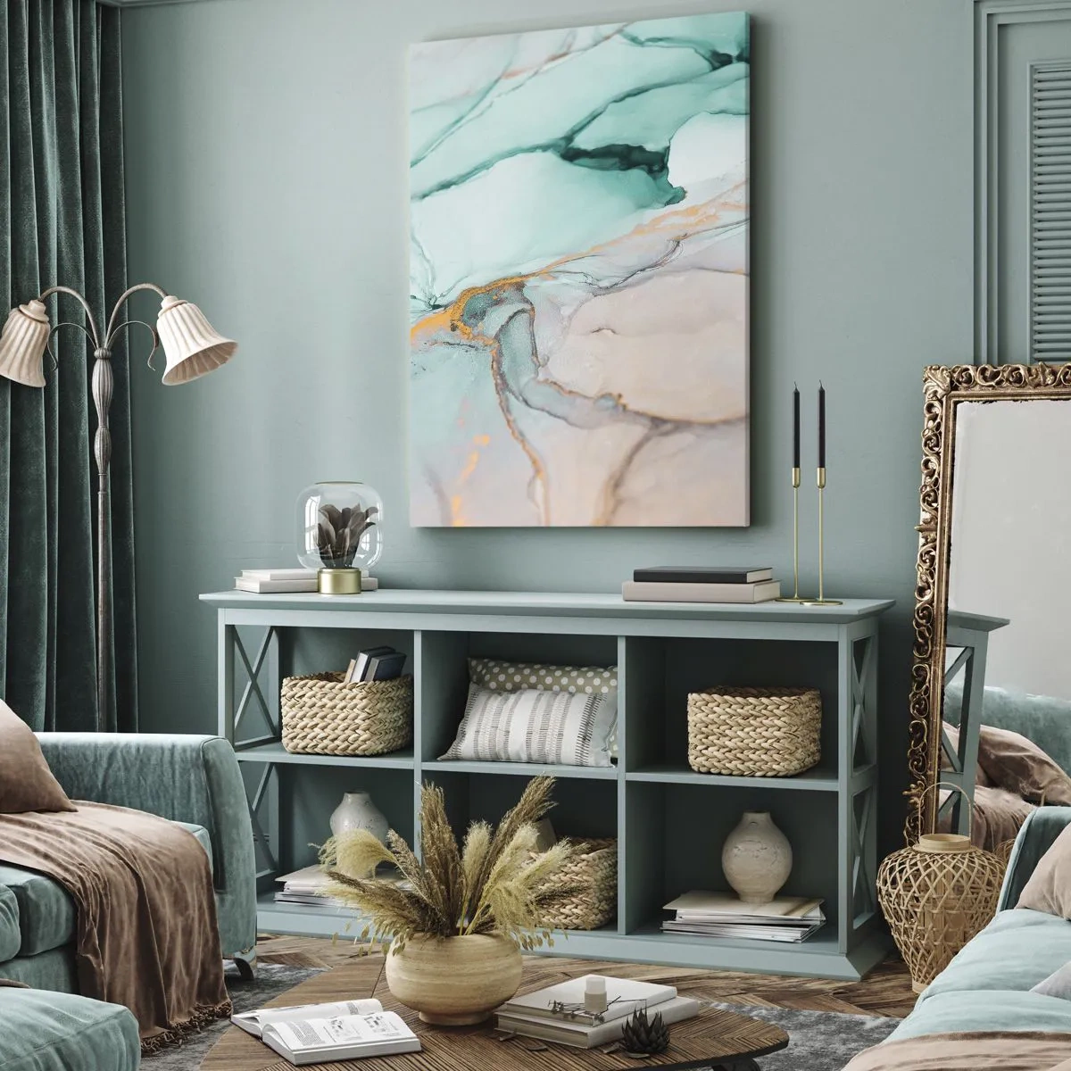 Quadro em tela - Dança das formas e cores - 50x70 cm