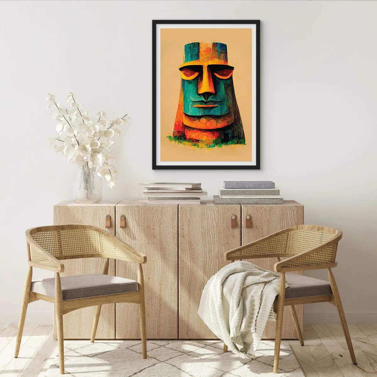 Pôster com moldura preta - Escultórico e simpático - 61x91 cm