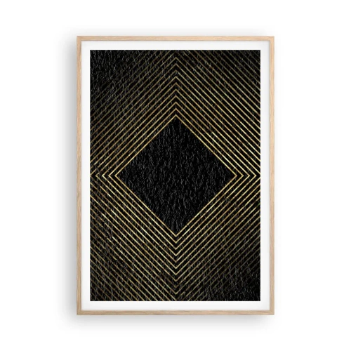 Pôster com moldura de carvalho claro - Geometria em estilo glamoroso - 70x100 cm