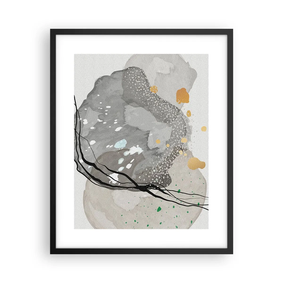 Pôster com moldura preta - Composição orgánica - 40x50 cm