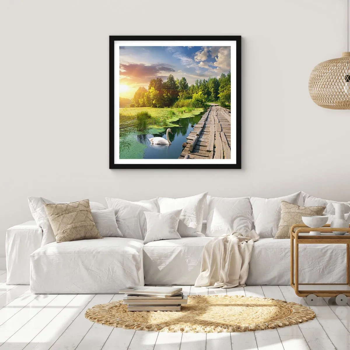 Pôster com moldura preta - Verão em todos os lugares - 60x60 cm