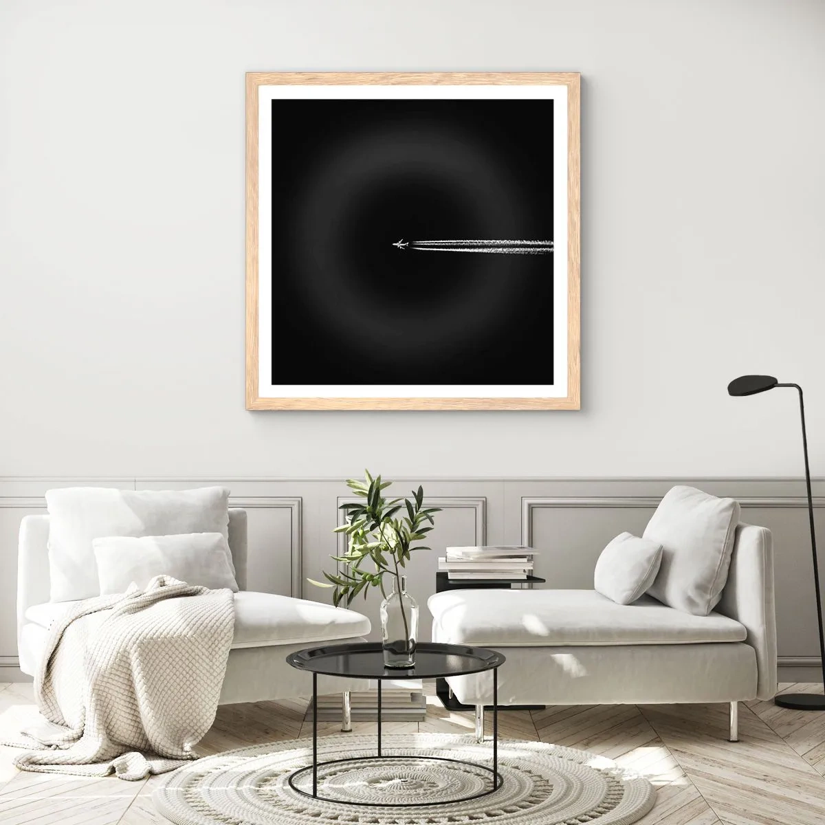 Pôster com moldura de carvalho claro - Em outra dimensão - 40x40 cm