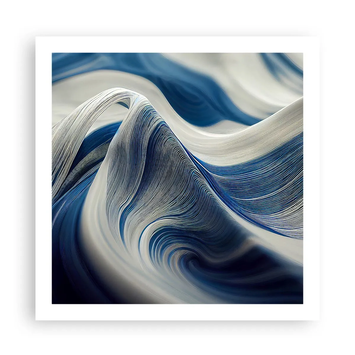 Pôster - A fluidez do azul e do branco - 60x60 cm