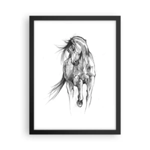 Pôster com moldura preta - Num trote gracioso - 30x40 cm