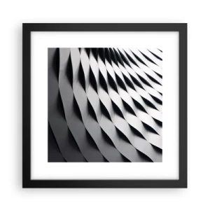 Pôster com moldura preta - Na superfície das ondas - 30x30 cm