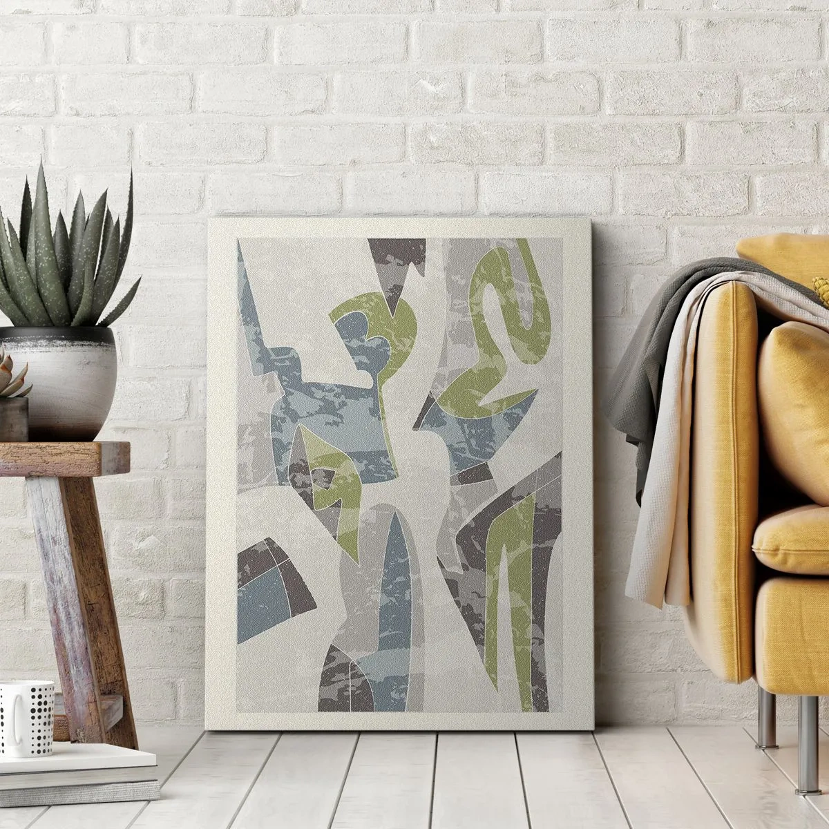 Quadro em tela - Composição atrás do vidro - 65x120 cm