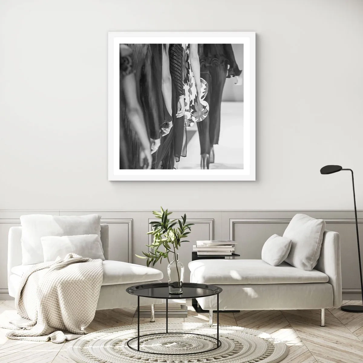 Pôster em moldura branca - Um desfile estiloso - 30x30 cm