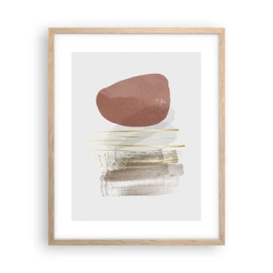 Pôster com moldura de carvalho claro - Colunata abstrata - 40x50 cm