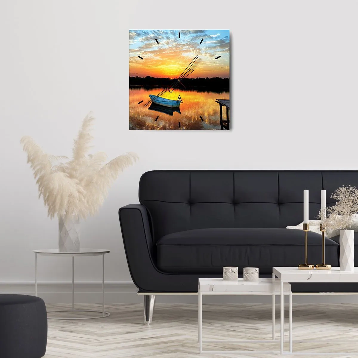 Relógio de parede - Relógio em vidro - Olhe, ouça, medite - 40x40 cm