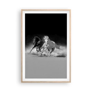 Pôster com moldura de carvalho claro - Galope da liberdade - 61x91 cm