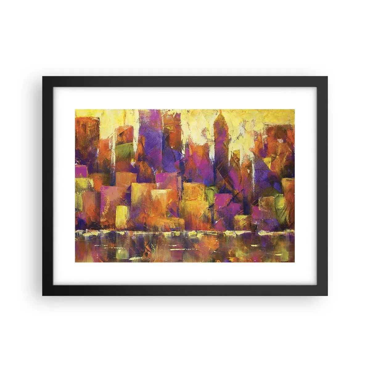 Pôster com moldura preta - Composição metropolitana - 40x30 cm