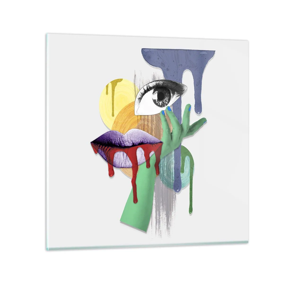 Quadro em vidro - Retrato desconstruído - 60x60 cm