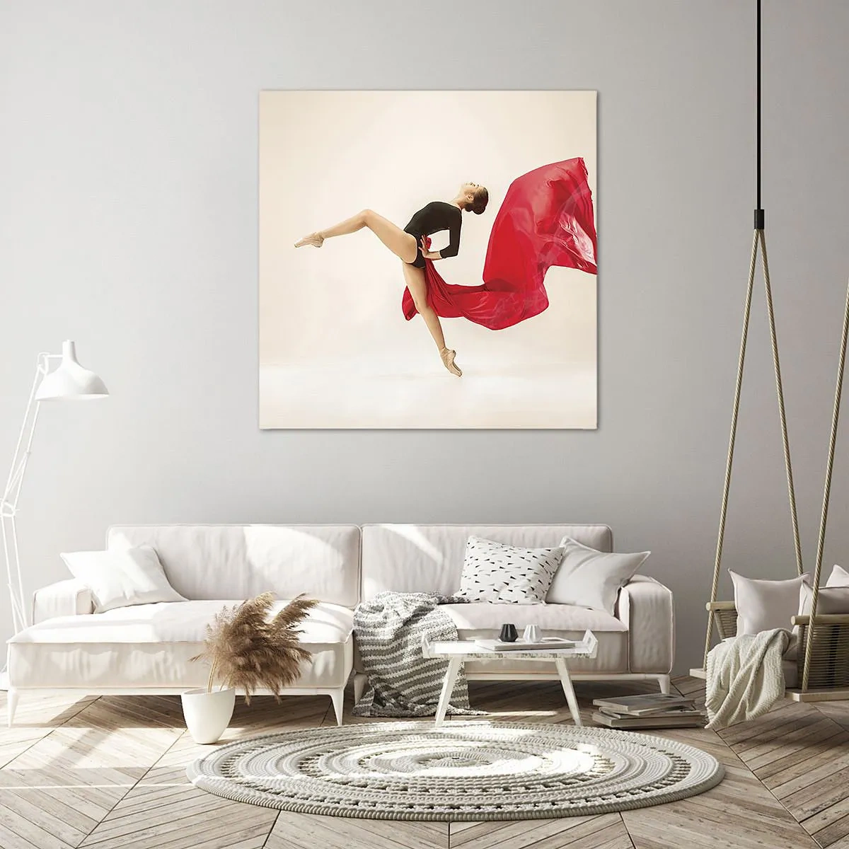 Quadro em tela - Vermelho e preto - 30x30 cm