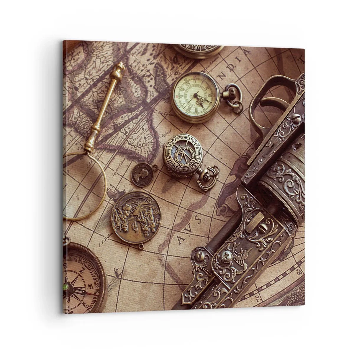 Quadro em tela - A aventura nos chama - 60x60 cm