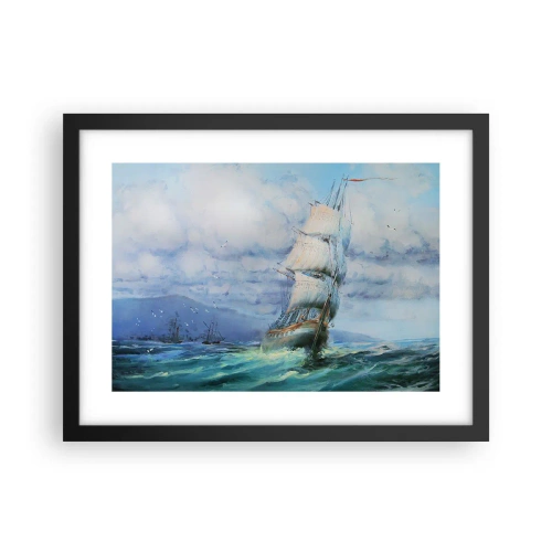 Pôster com moldura preta - Bons ventos - 40x30 cm