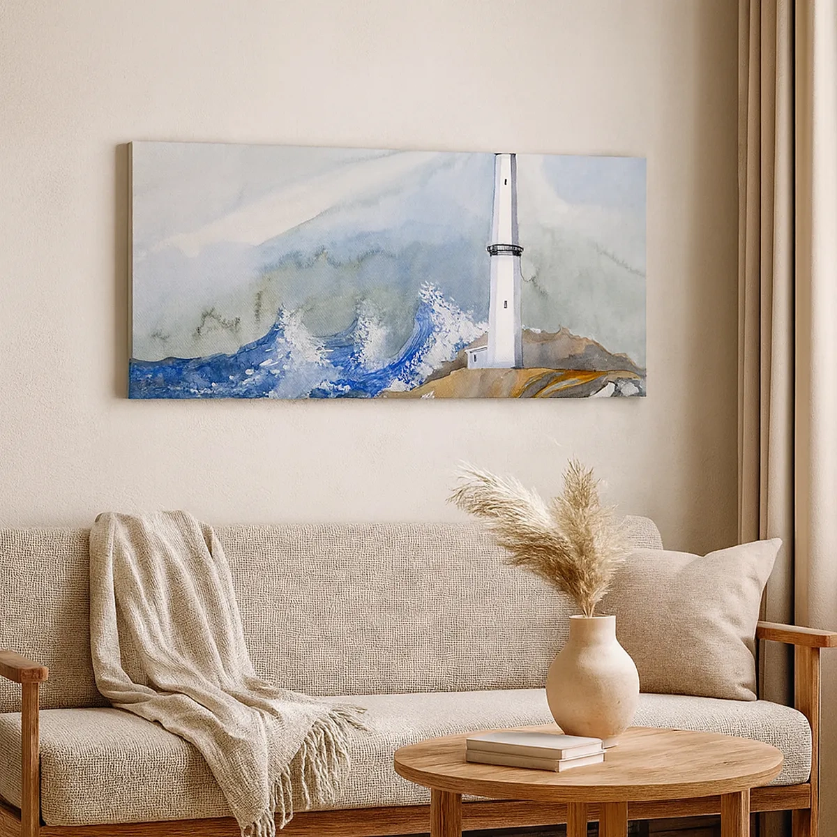 Quadro em tela - Contra as trevas e a tempestade - 30x30 cm