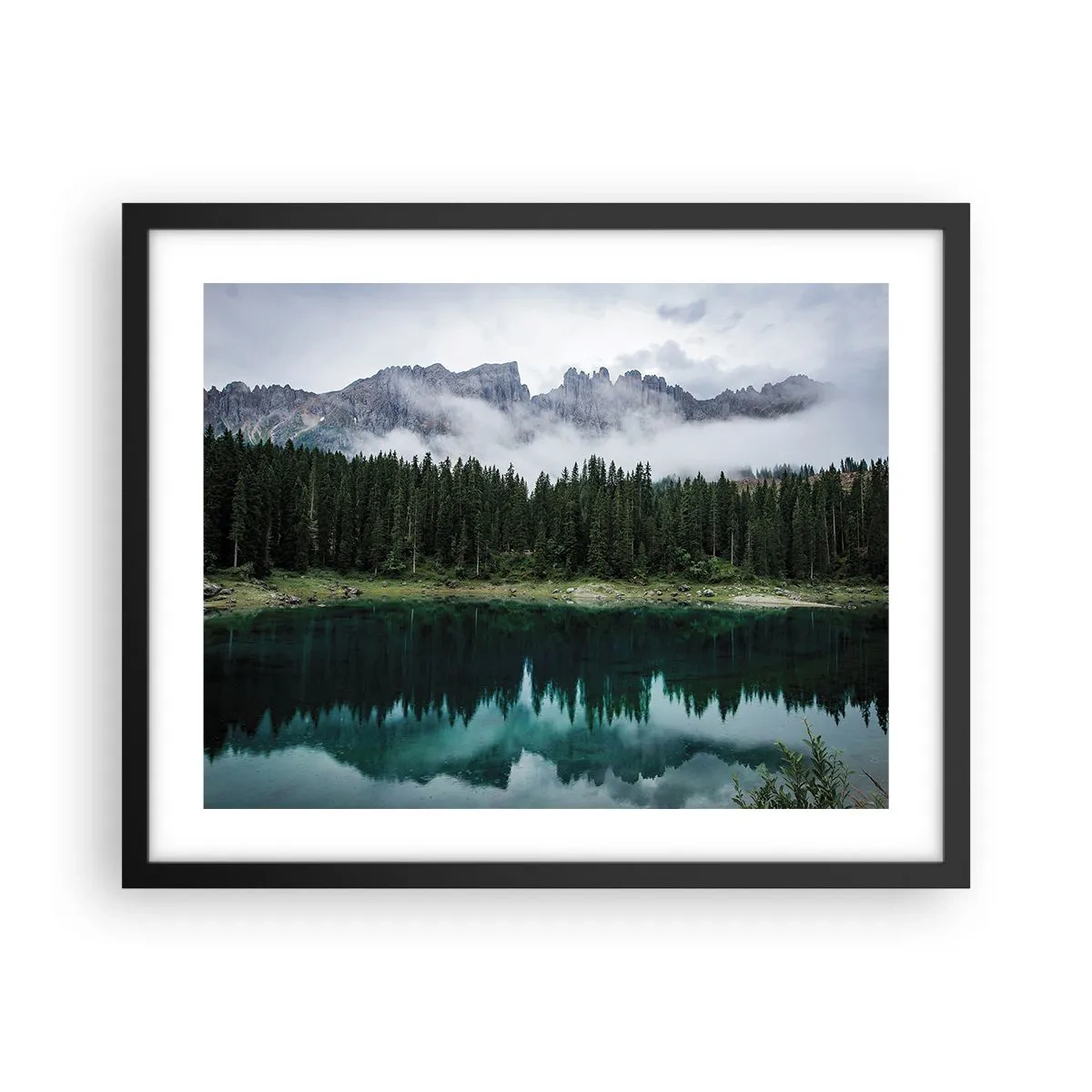 Pôster com moldura preta - Calma, silêncio, não vamos acordar a água... - 50x40 cm