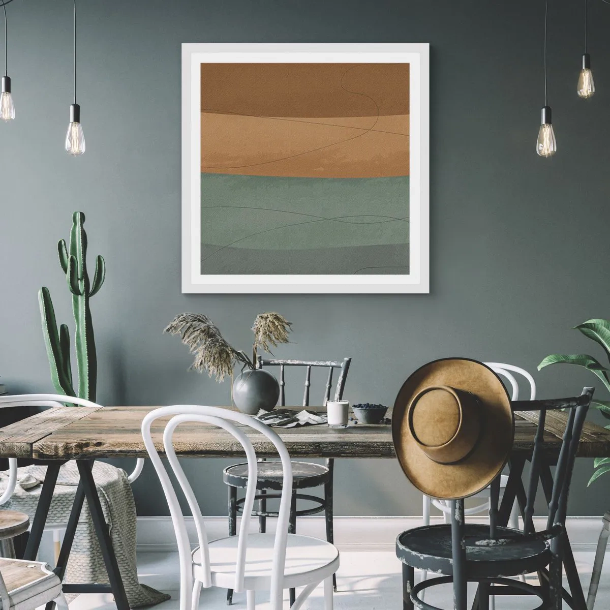 Pôster em moldura branca - Composição horizontal - 40x40 cm