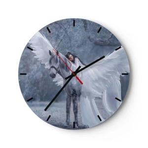 Relógio de parede - Relógio em vidro - Momento inspirado - 40x40 cm