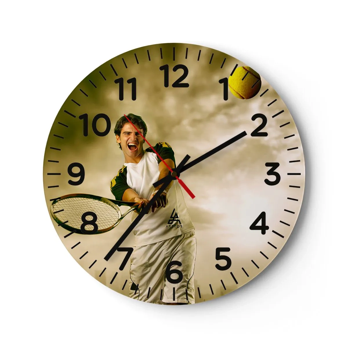 Relógio de parede - Relógio em vidro - Energia e alegria - 30x30 cm