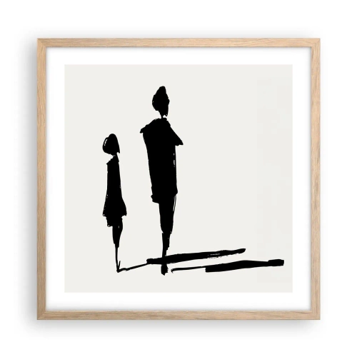 Pôster com moldura de carvalho claro - Certeza que juntos? - 50x50 cm