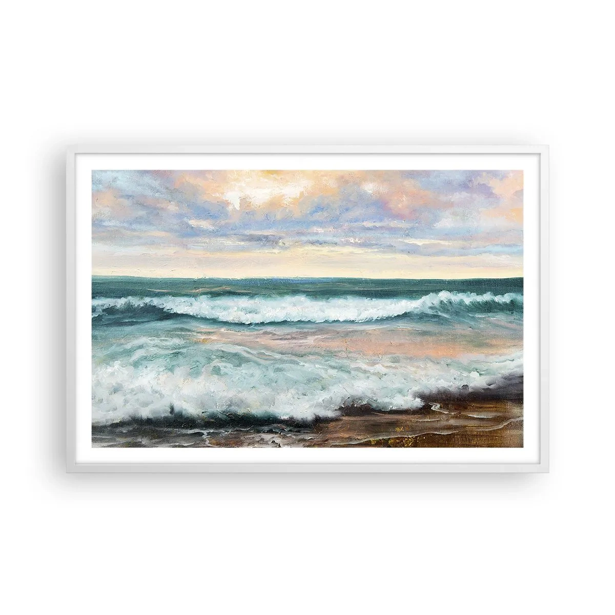 Pôster em moldura branca - Aqui suavizas a alma - 91x61 cm