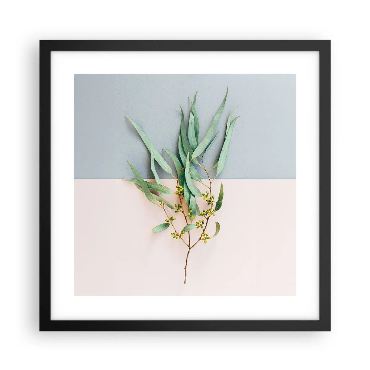 Pôster com moldura preta - Sutileza pastel - 40x40 cm