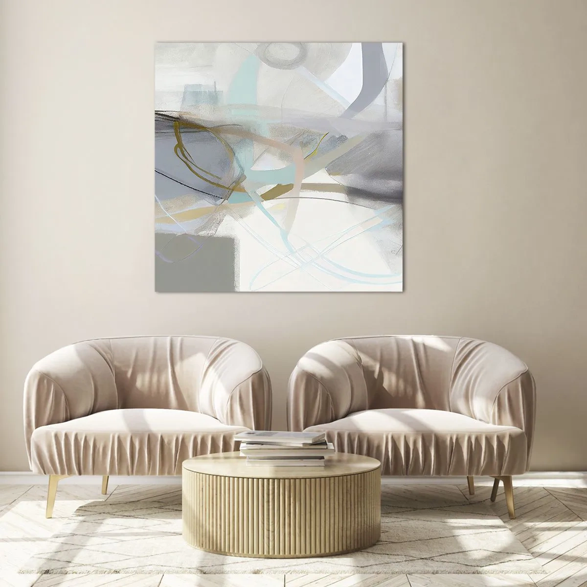 Quadro em vidro - Abstração enevoada - 30x30 cm