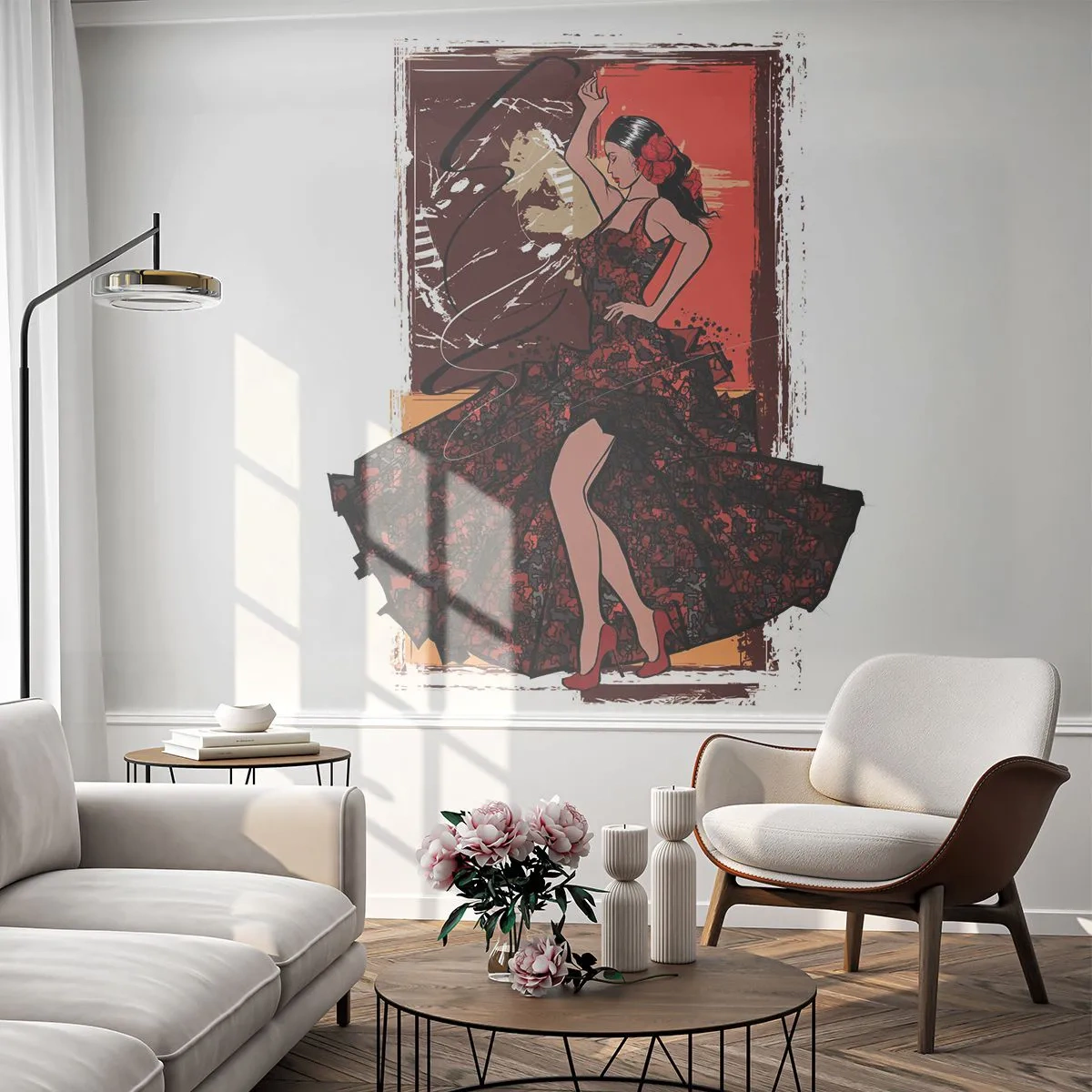 Papel de Parede Premium Canvas - No ritmo do coração - Dançarino, Flamenco, Dança - 350x256 cm