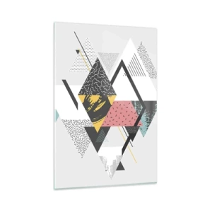 Quadro em vidro - Variações do triângulo e losango - 80x120 cm