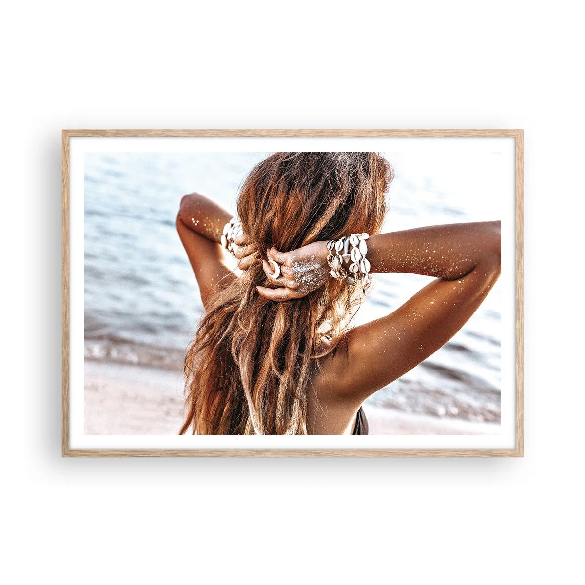 Pôster com moldura de carvalho claro - Irmã da água e do sol - 100x70 cm