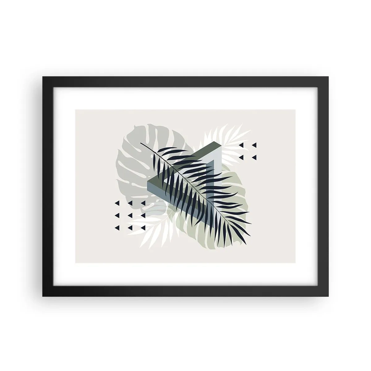 Pôster com moldura preta - Natureza e geometria – duas ordens? - 40x30 cm