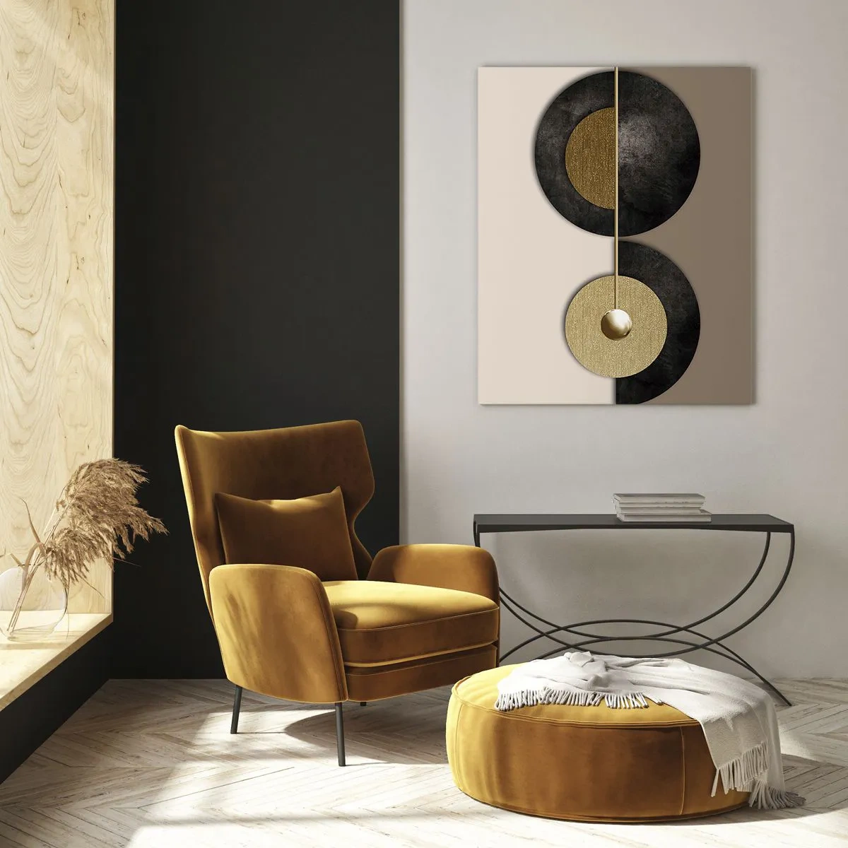 Quadro em vidro - Variações ao redor do círculo - 50x70 cm