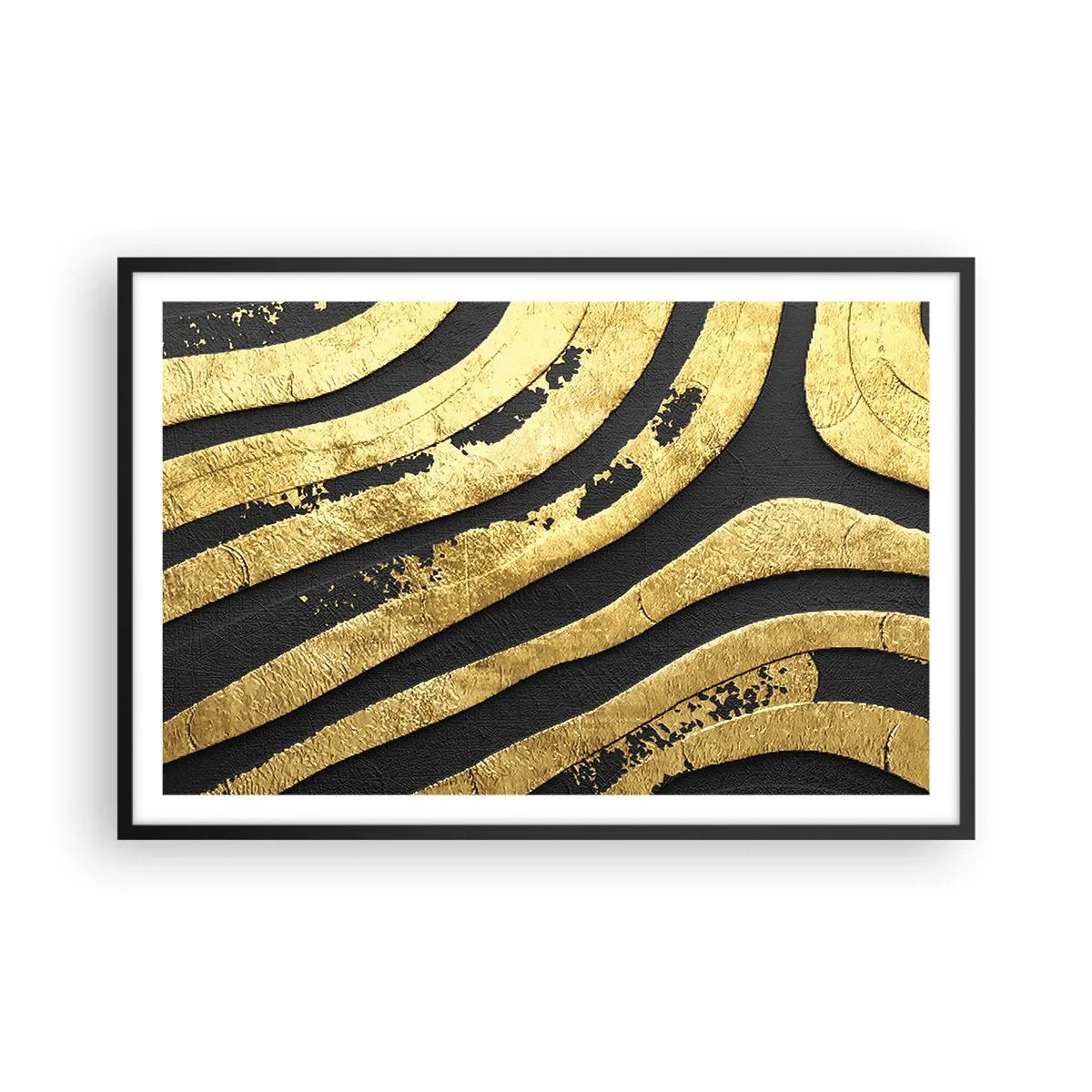 Pôster com moldura preta - Tudo flui - 91x61 cm