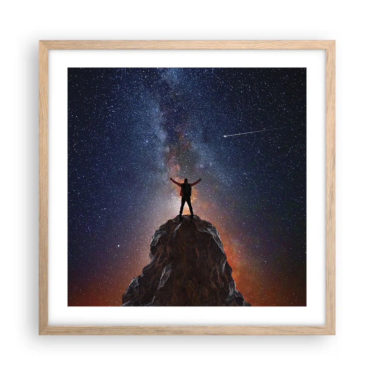 Pôster com moldura de carvalho claro - A força está comigo! - 50x50 cm