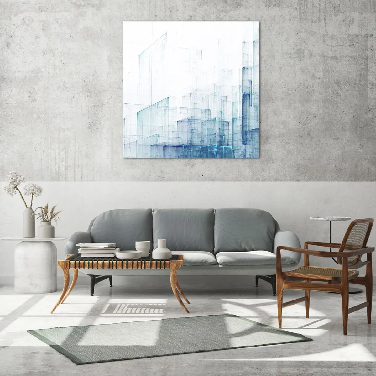 Quadro em vidro - Como o espaço ficou - 30x30 cm