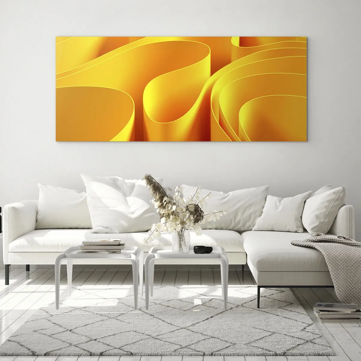 Quadro em vidro - Como as ondas do sol - 140x50 cm