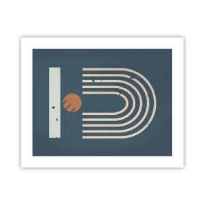 Pôster - Geometria em azul marinho - 50x40 cm