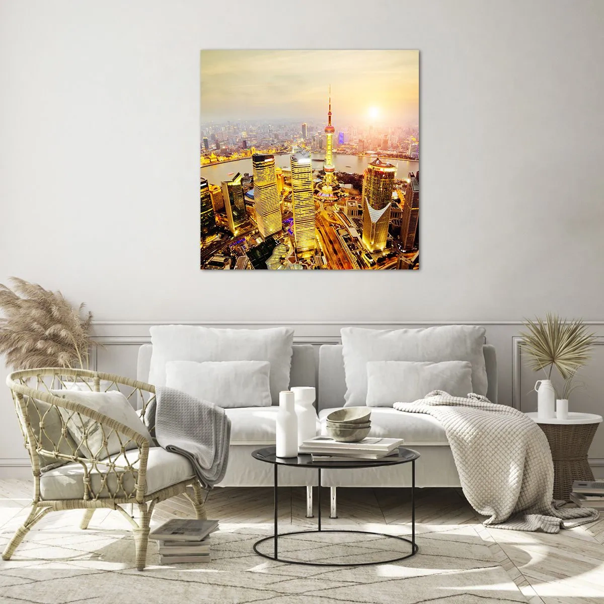 Quadro em vidro - Sonho asiático - 30x30 cm