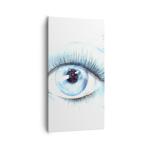 Quadro em tela - Mergulho no olhar azul - 55x100 cm