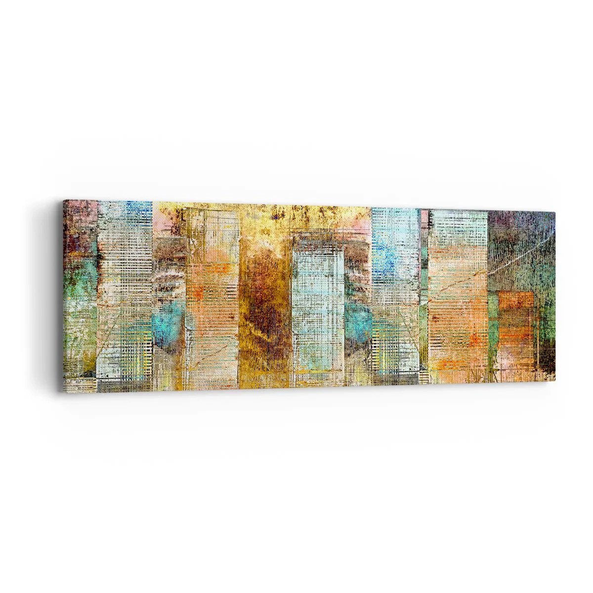 Quadro em tela - Uma metrópole ensolarada - 90x30 cm