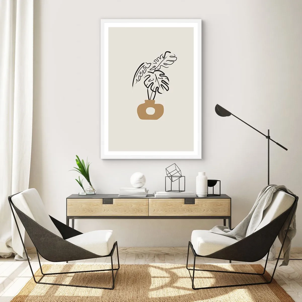Pôster em moldura branca - Monstera – decoração do lar - 61x91 cm