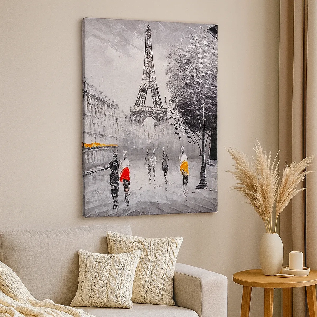 Quadro em tela - Passeio em Paris - 50x70 cm