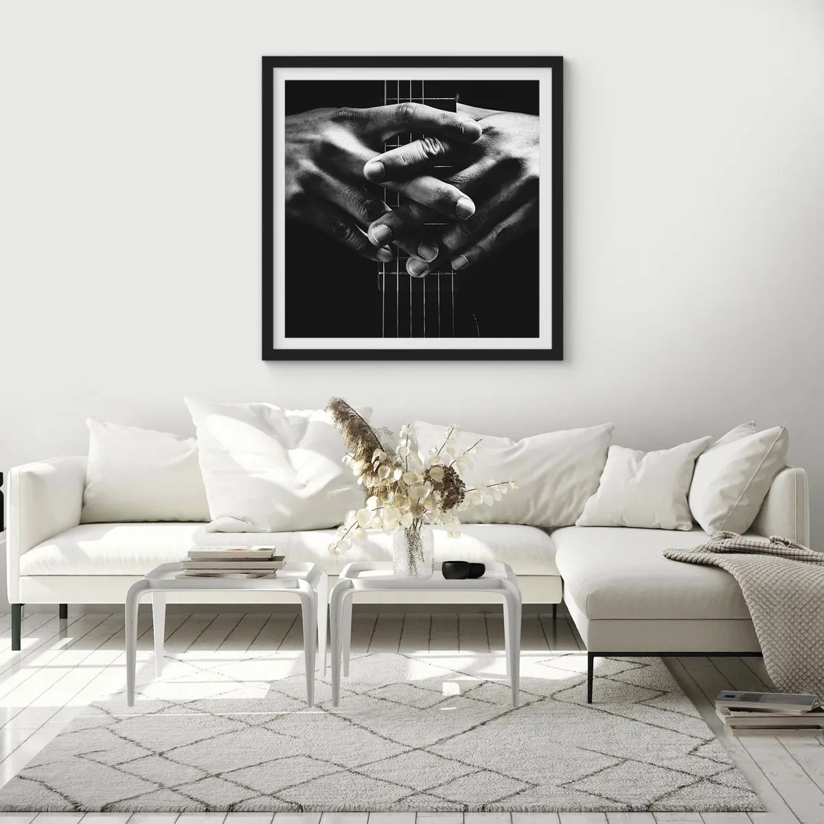 Pôster com moldura preta - Oração do artista - 50x50 cm