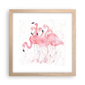 Pôster com moldura de carvalho claro - Conjunto cor-de-rosa - 30x30 cm