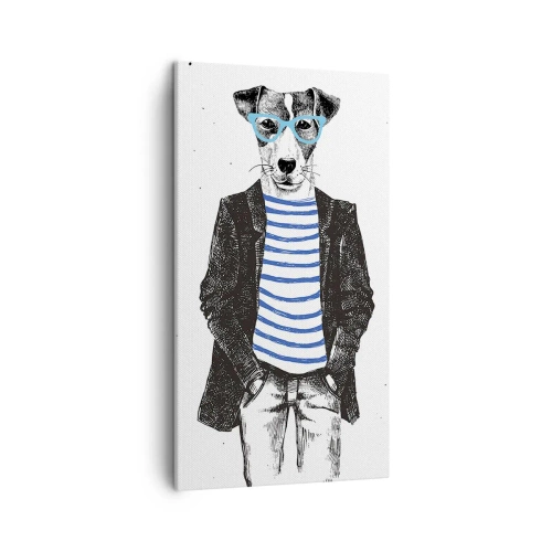 Quadro em tela - O charme do cão - 45x80 cm