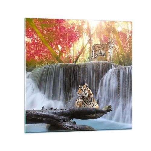 Quadro em vidro - Paisagem surrealista    - 30x30 cm