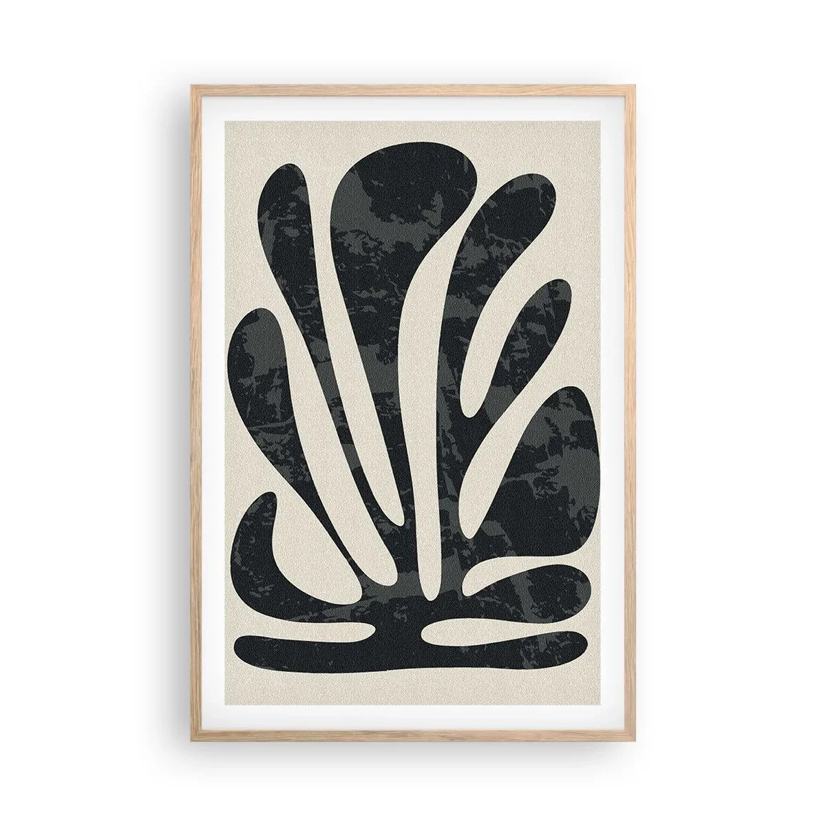 Pôster com moldura de carvalho claro - Abstração com vários dedos - 61x91 cm