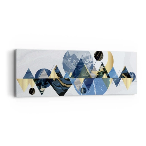 Quadro em tela - Paisagem geométrica - 90x30 cm