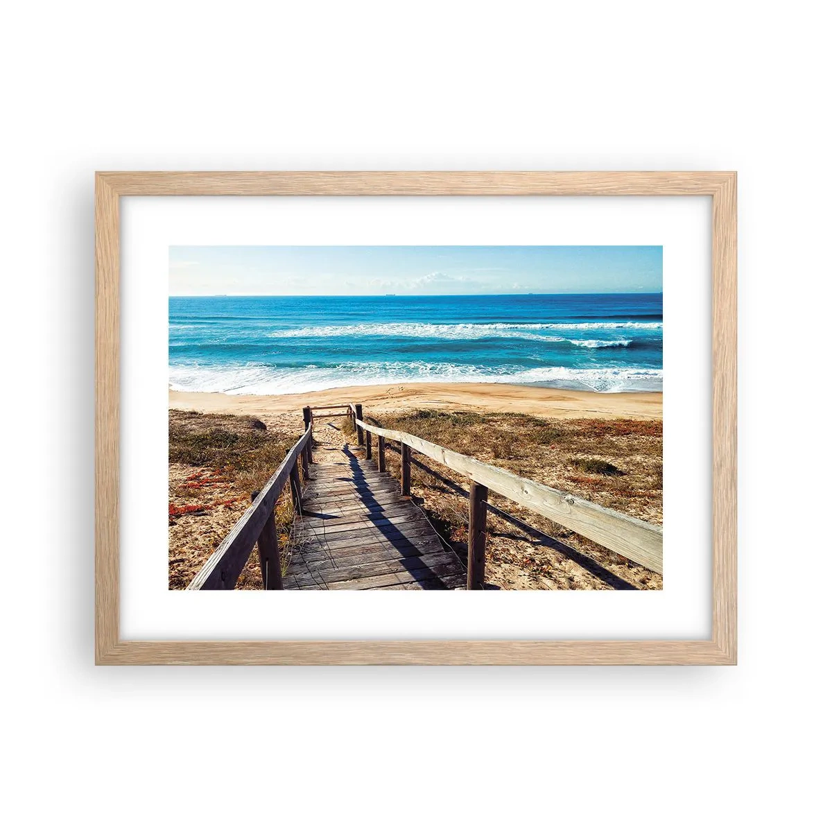 Pôster com moldura de carvalho claro - Corra! - 40x30 cm